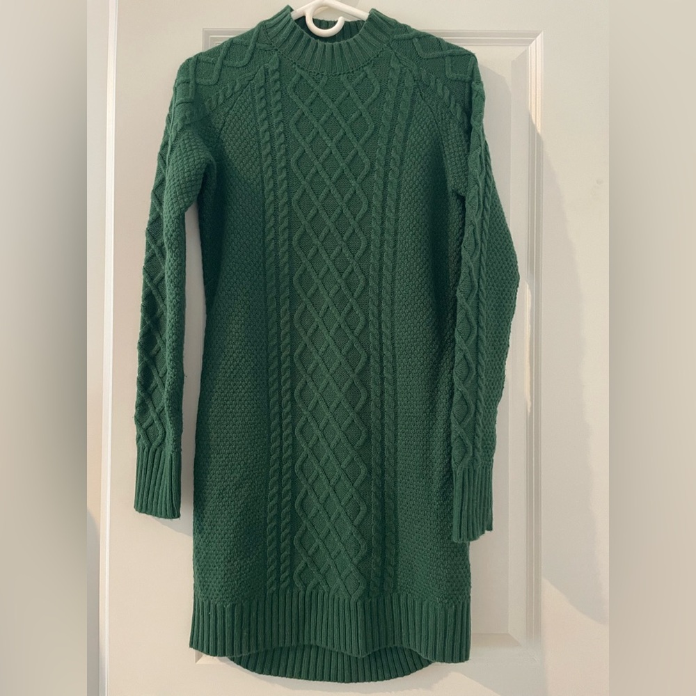 Kiel James Patrick green wool blend knit sweater dress
